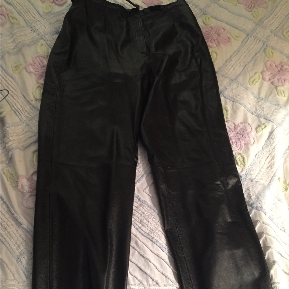Black leather pants